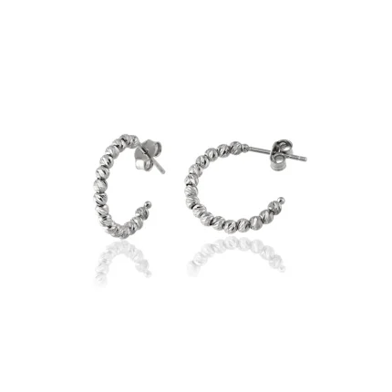 Işıltılı Spiral Boncuk İtalyan Küpe
