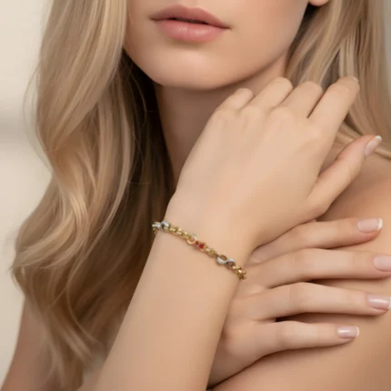 Swarovski Taşlı Renkli Mineli Hallow Bileklik